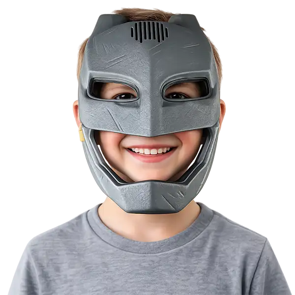 Batman Face Mask Electronic Light Up Eyes Talking Mask