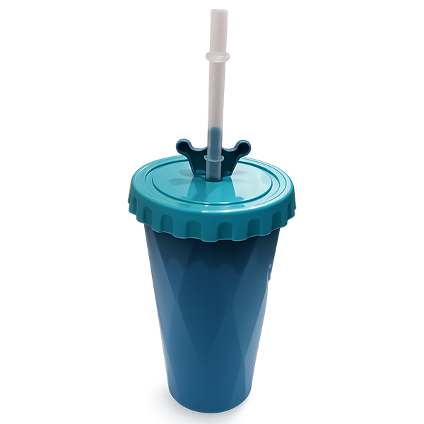 Plastic Glass WIth Cap & Straw