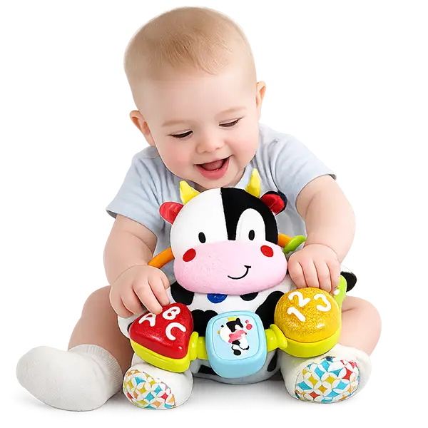 VTech Lil Critters Moosical Beads Plush Cow Musical Baby Toy Stuffed Animal