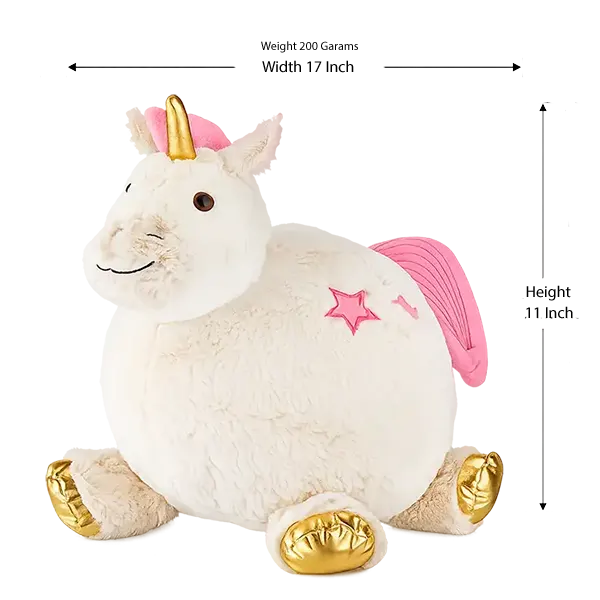 Branded plush unicorn toy
