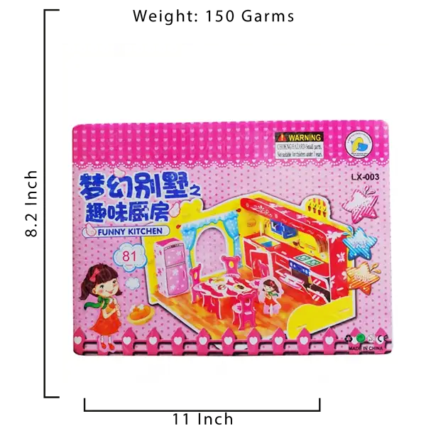 3D DIY Puzzle House Assembling Model - Toy Pink House