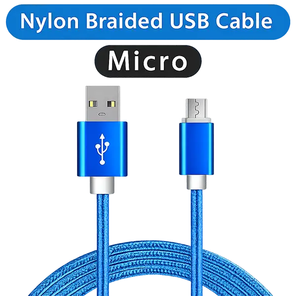 Micro Nylon Braided Usb Data Cable Fast Charging Charger Cable