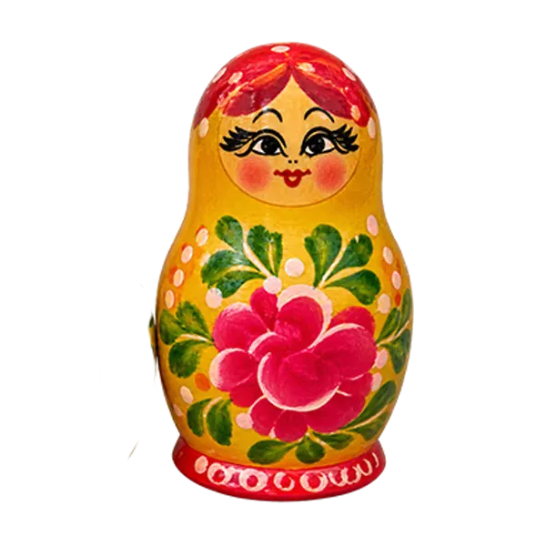 Vintage Set of 6 Russian Hand Painted Floral Nesting Dolls Beautiful Excellent