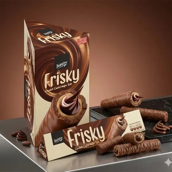 Innovative - Frisky Chocolate coated waffer rolls - Box