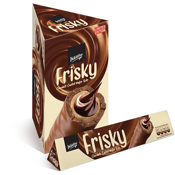 Innovative - Frisky Chocolate coated waffer rolls - Box