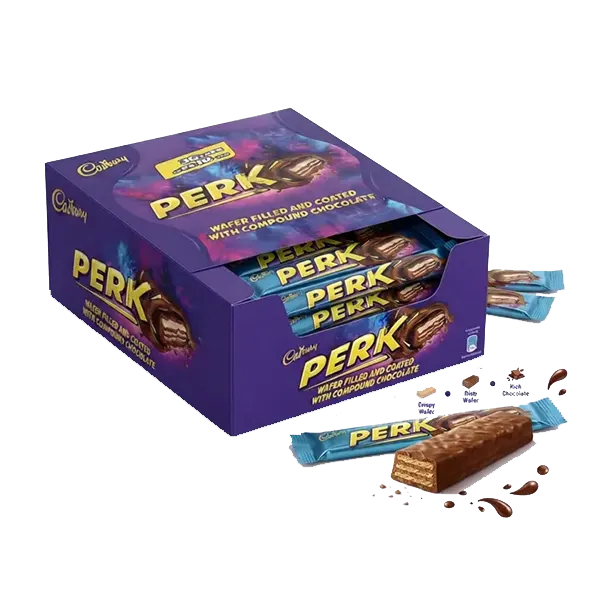 Cadbury Perk Chocolate Pack of 36 Pieces Crispy Wafer Milk Chocolate Snack for Sharing