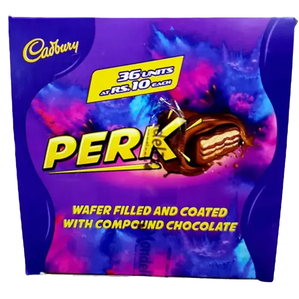 Cadbury Perk Chocolate Pack of 36 Pieces Crispy Wafer Milk Chocolate Snack for Sharing