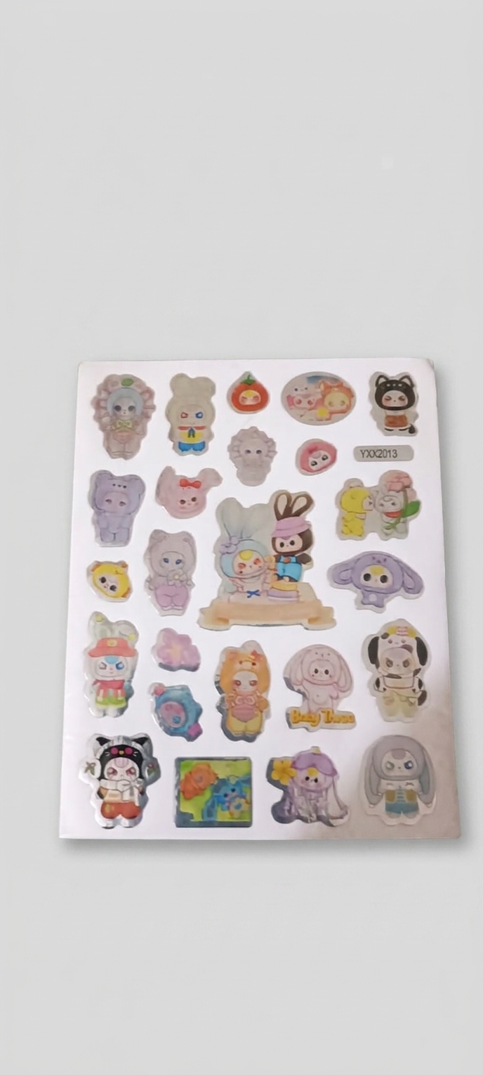 Pack of 10 Sheet Stickers for Kids with Different Varieties Pack Including Flowers, Animals, Barbies