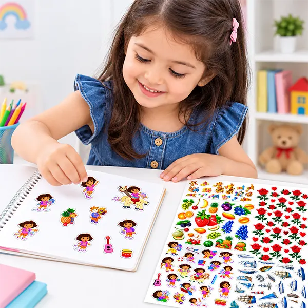 Pack of 10 Sheet Stickers for Kids with Different Varieties Pack Including Flowers, Animals, Barbies