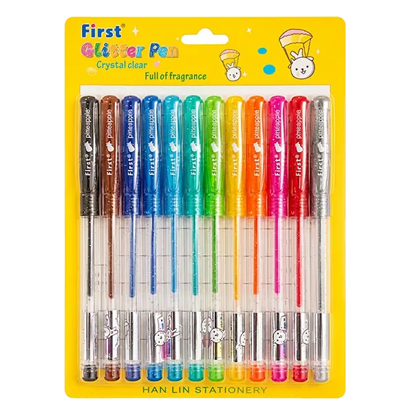 Colorful Glitter Gel Pens Set for Art Drawing DIY Craft Journaling Scrapbooking and School Stationery for Kids and Adults Pack of 12 Vibrant Ink Shades