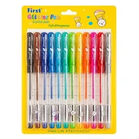 Colorful Glitter Gel Pens Set for Art Drawing DIY Craft Journaling Scrapbooking and School Stationery for Kids and Adults Pack of 12 Vibrant Ink Shades