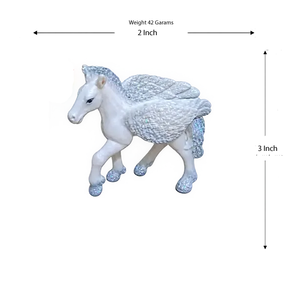 Rainbow Unicorn Mare Foal Glitter White Horse