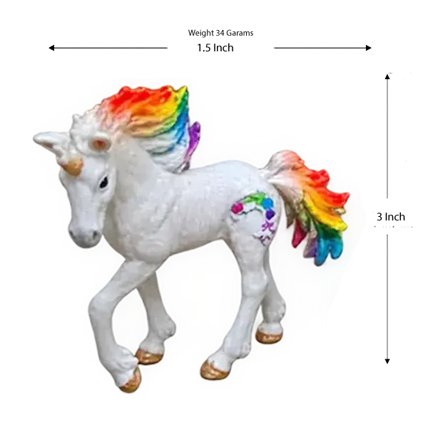 Rainbow Unicorn Mare Foal Glitter White Horse