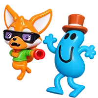 Maxi Foxes and McDonalds Toy Mr. Busy - Mr. Men & Little Miss