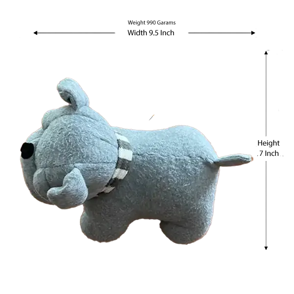 Door Stop Dog Grey Door Buffer Floor Door Stop Animal Figure Cloth - 1KG - Heavy Window Stop Home Decor Decoration Decorative Stop Door Bag