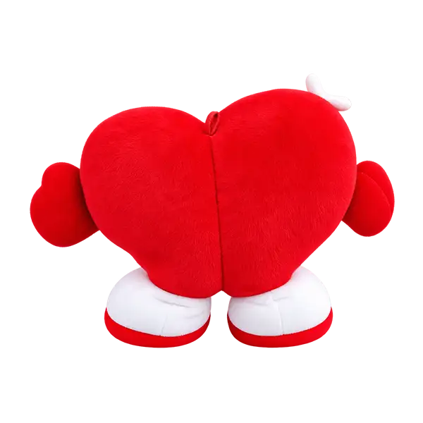 Smiley Red Heart Stuffed Plush Animal Toy