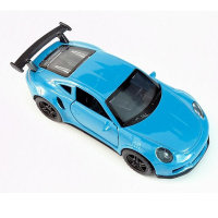 Metal die cast car toy with open door and pull back